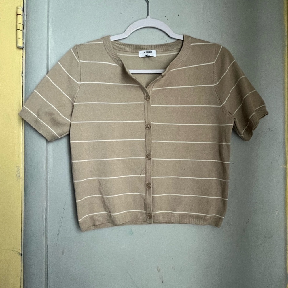 Beige striped top